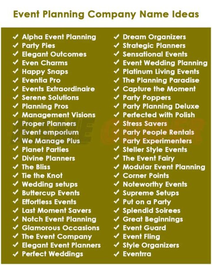 100+ Event Planner Name Ideas to Inspire Your Business