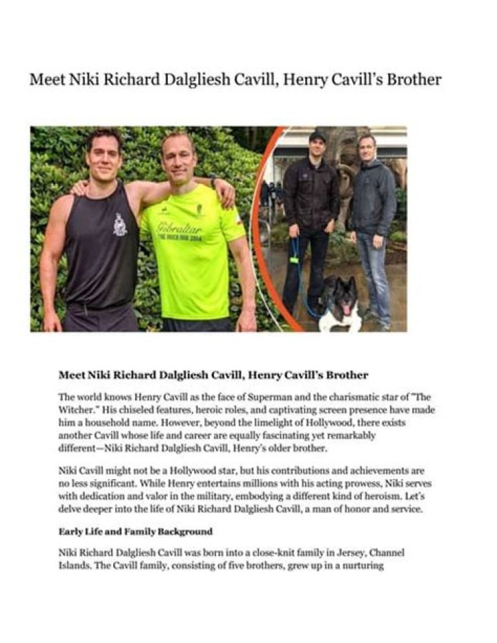 Niki Richard Dalgliesh Cavill: The Complete Biography and Fascinating Insights